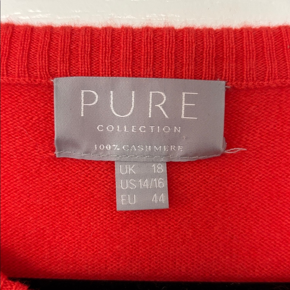 Pure Collection Red Button-Front 100% Cashmere Ca… - image 2